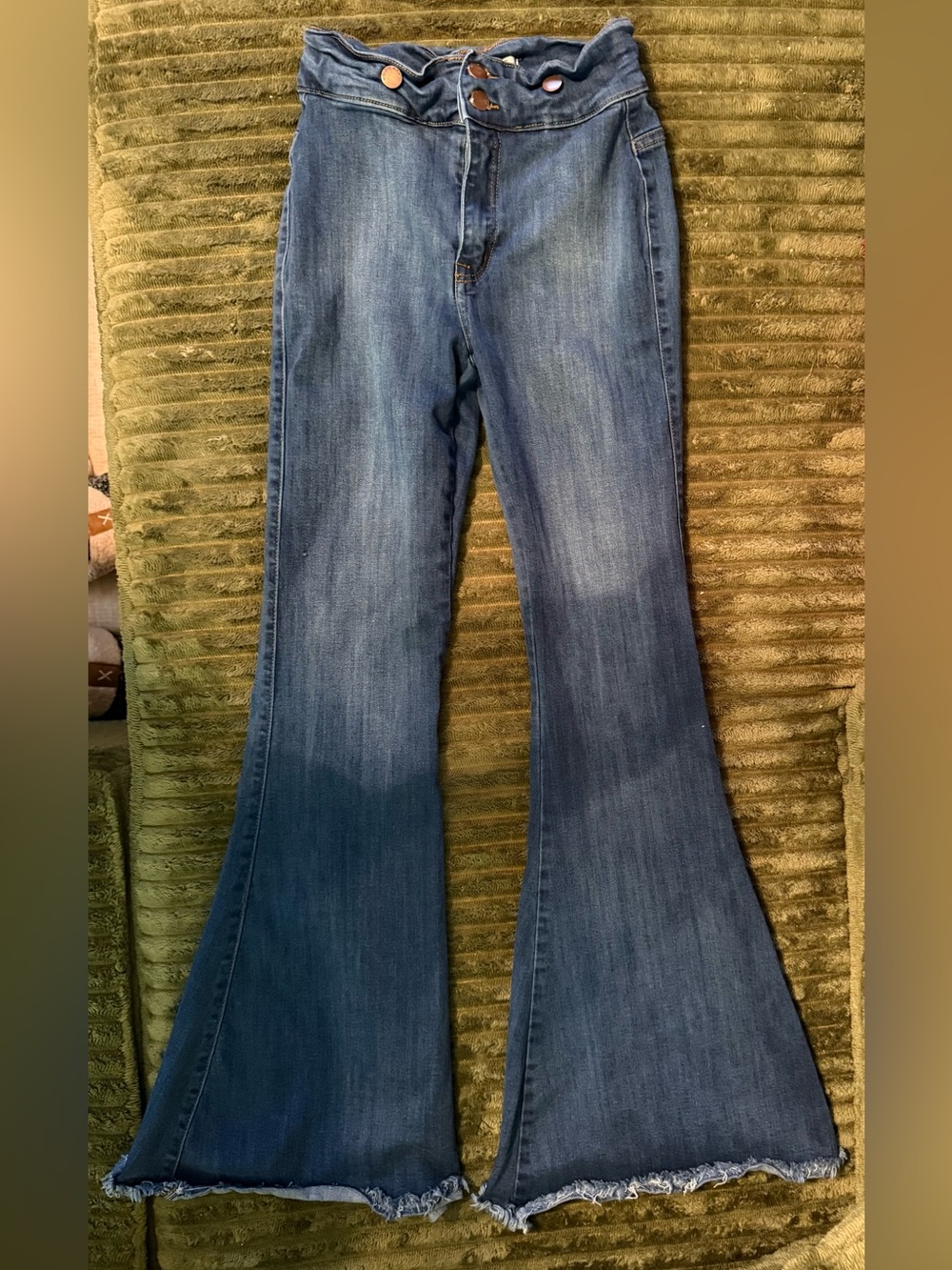 Vibrant MIU Jeans Medium Blue Flared Jeans size 7